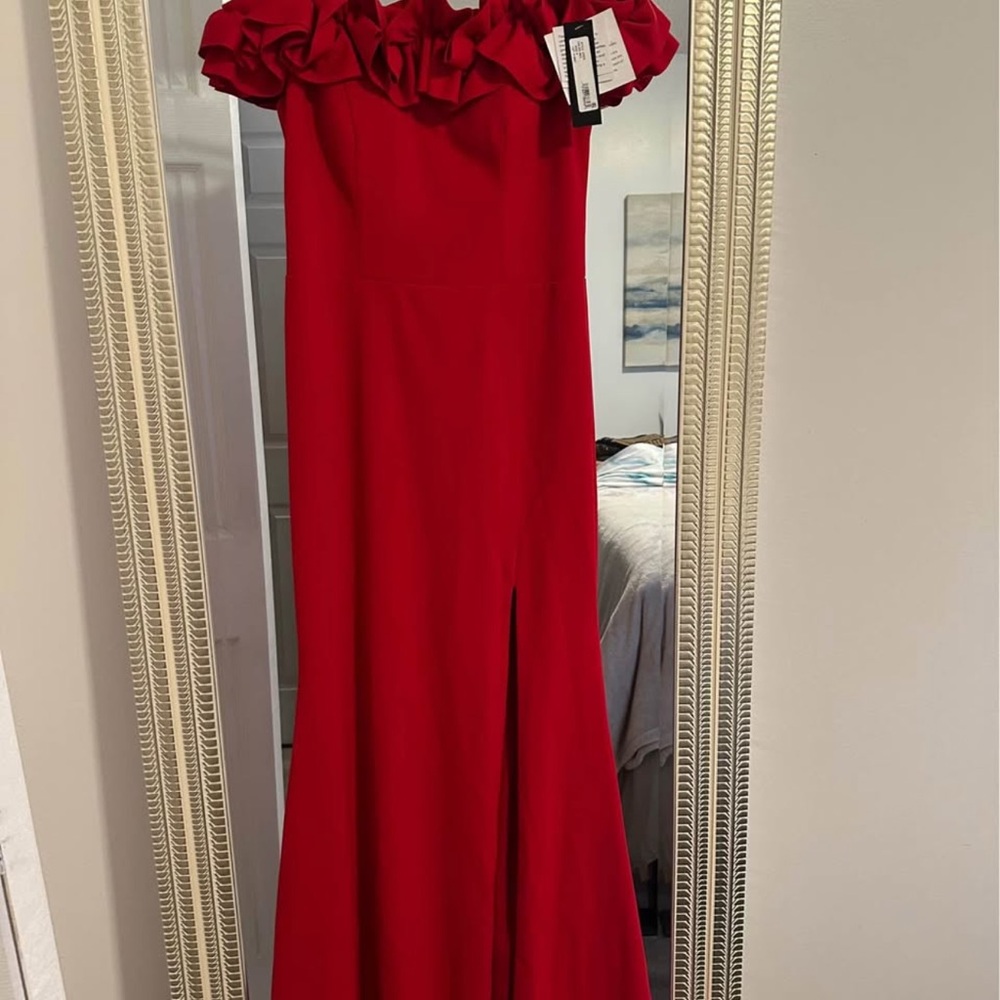 Xscape Strapless Red Gown
